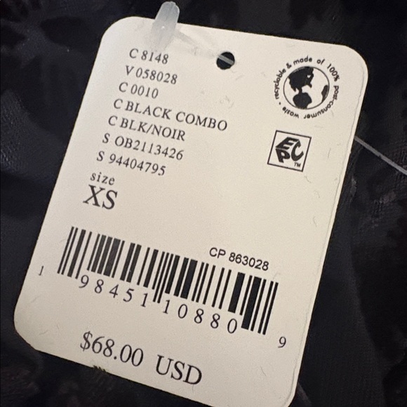 Intimately by Free People Black Mesh & Cut Velvet Floral Print Long Sleeve Top - Picture 5 of 6